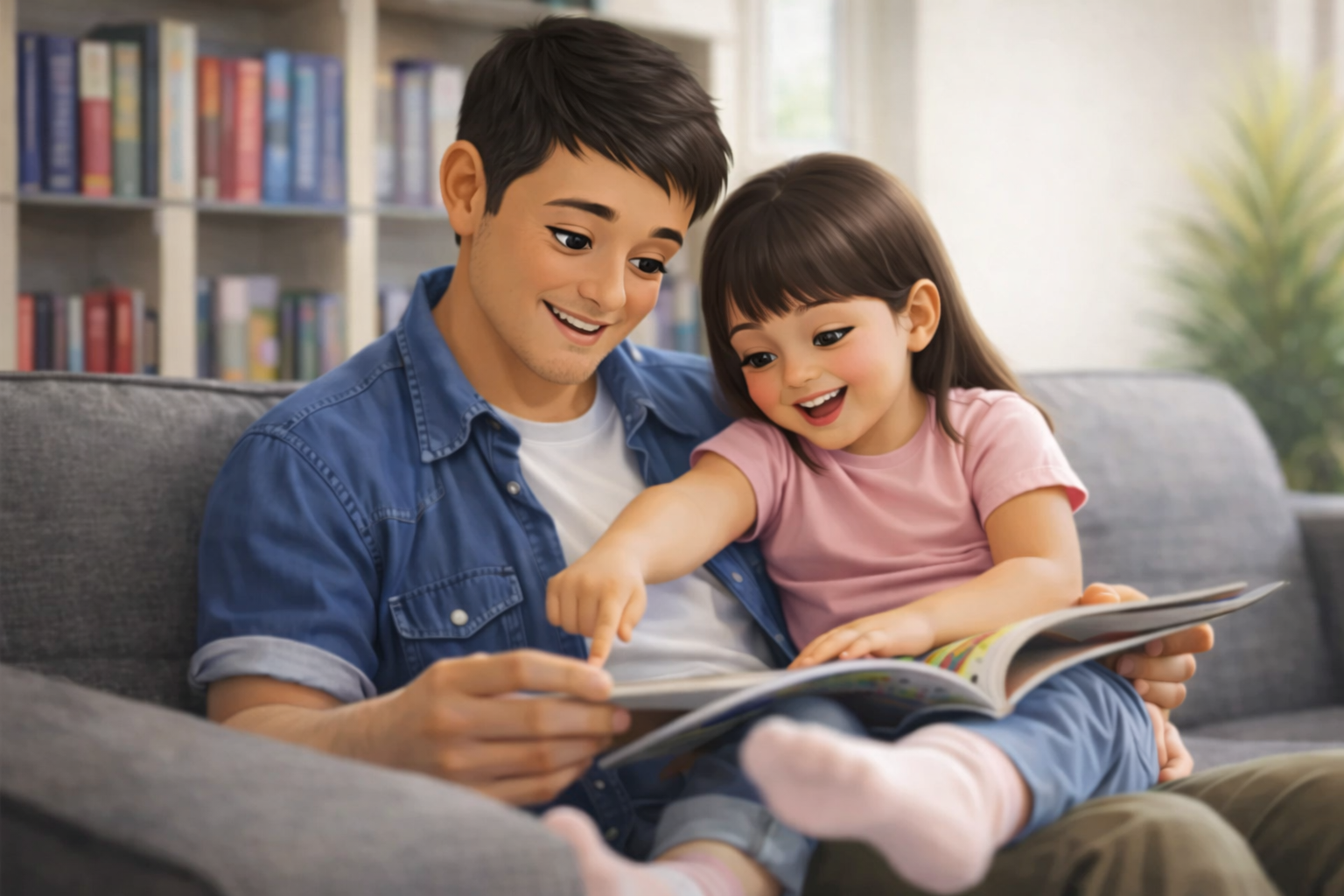 Membaca bersama dalam momen yang nyaman.