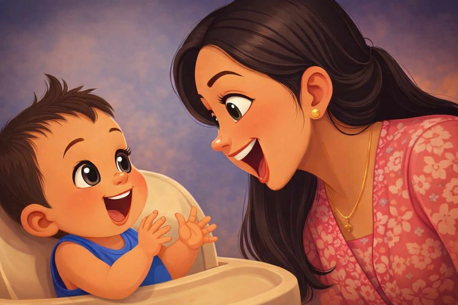 Momen kebersamaan yang penuh sukacita&mdash;di mana percakapan sederhana membantu membangun otak, kepercayaan diri, dan ikatan emosional anak (Klik pada gambar untuk mendapatkan produk terkait)